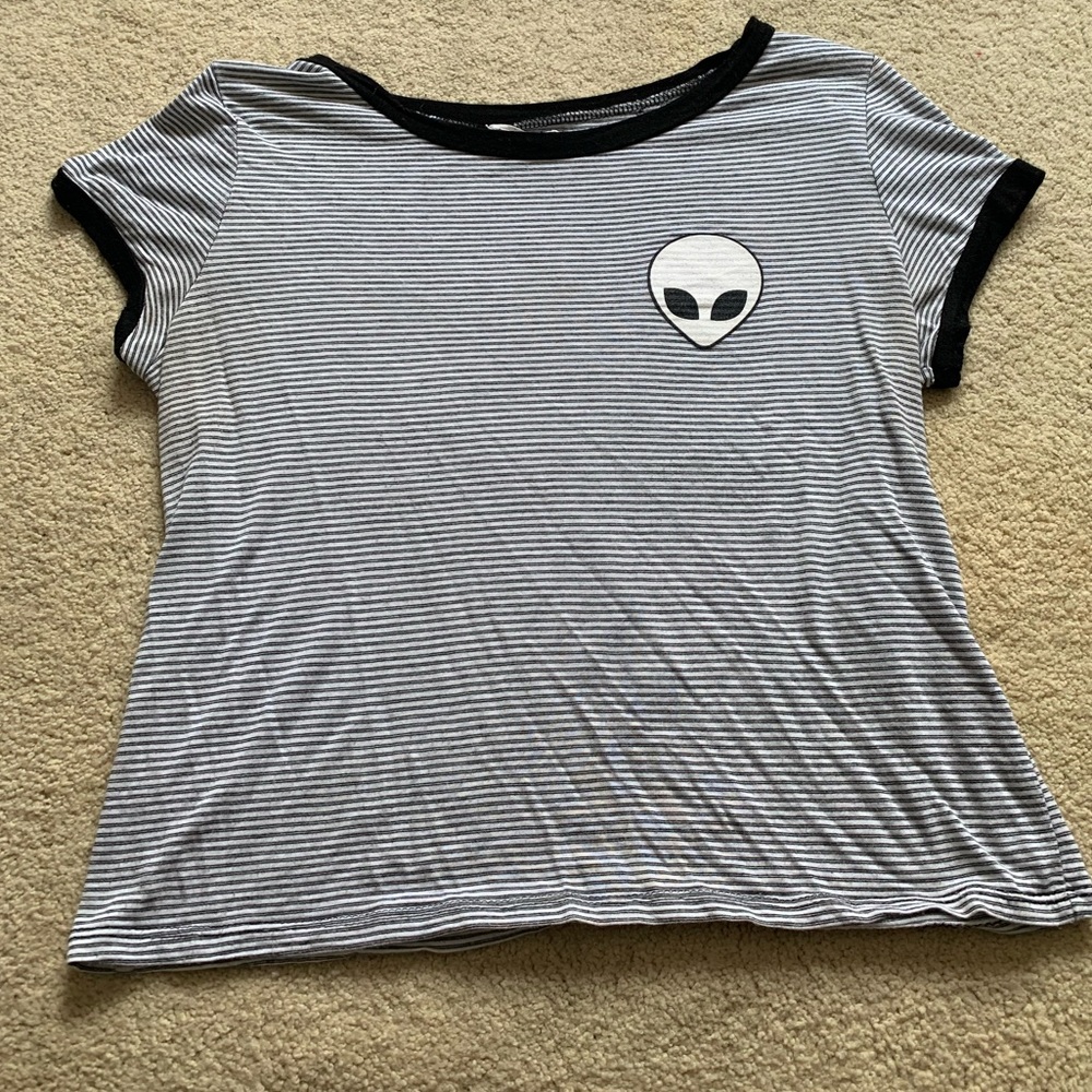 Striped Alien Crop Top